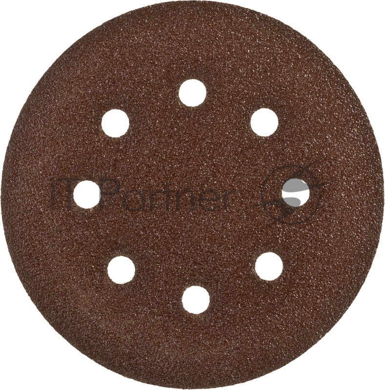 Круг шлифовальный из абразивной бумаги, ЗУБР Стандарт 35350-150-060, на велкро основе, 6 отв., Р60, 150мм, 5шт