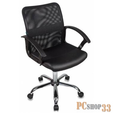 Офисное кресло или стул Кресло Бюрократ CH-590SL/BLACK спинка сетка черный сиденье черный искусственная кожа крестовина хром