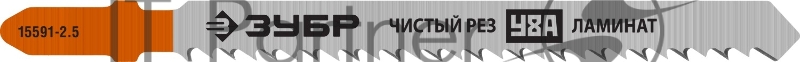 Полотна ЗУБР ПРОФЕССИОНАЛ, T101BR, для эл/лобзика, Cr-V, по ламинату, обратный рез, T-хвост., шаг 2,5мм, 75мм, 2шт
