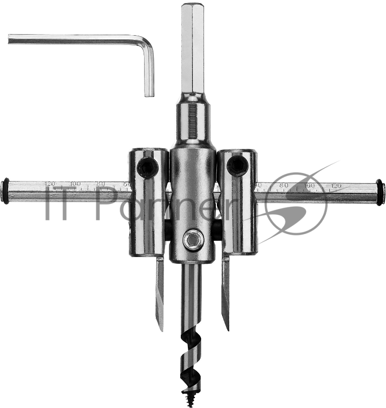 Сверло ЗУБР МАСТЕР регулируемое по дереву, двухрезцовое Балеринка, d=40-120мм, 1-30мм, в блистере