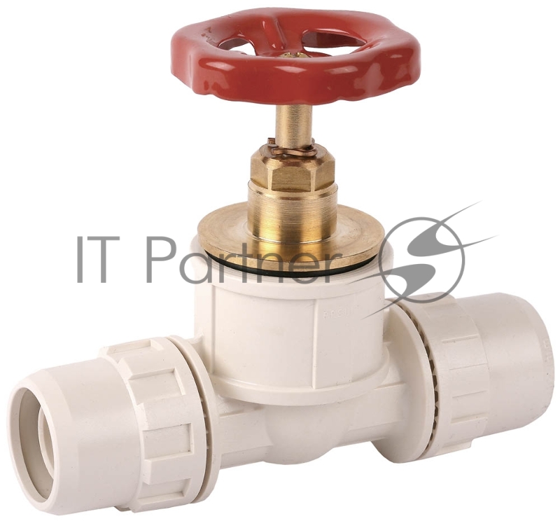 Кран ЗУБР ШиреФит запорный в сборе штуцер с гайкой - кран запорный с маховиком- штуцер с гайкой, 16мм