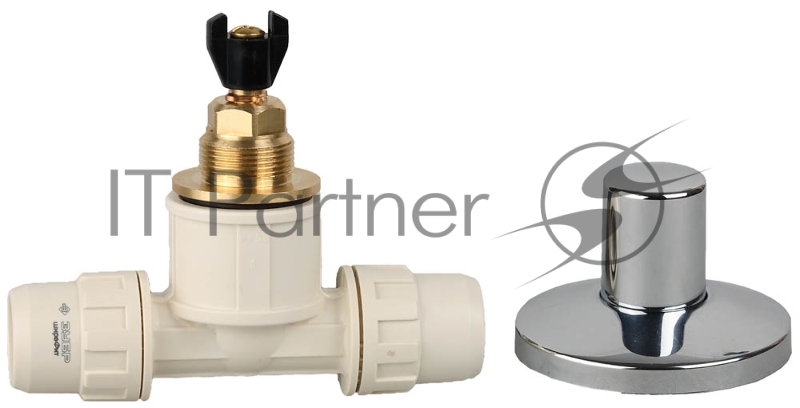 Кран ЗУБР ШиреФит запорный в сборе штуцер с гайкой - кран запорный - штуцер с гайкой, 20мм