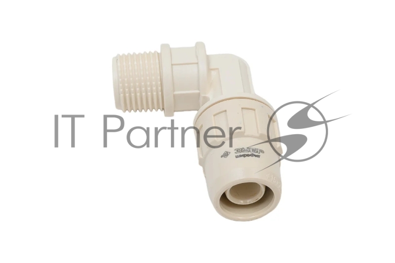 Муфта ЗУБР ШиреФит соединительная угловая 90°, штуцер с гайкой - внешняя резьба, 16мм-1/2