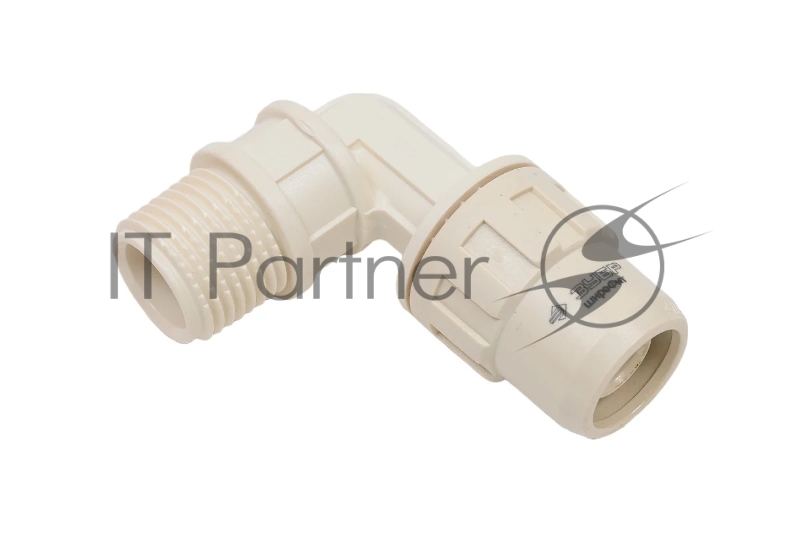 Муфта ЗУБР ШиреФит соединительная угловая 90°, штуцер с гайкой - внешняя резьба, 16мм-1/2