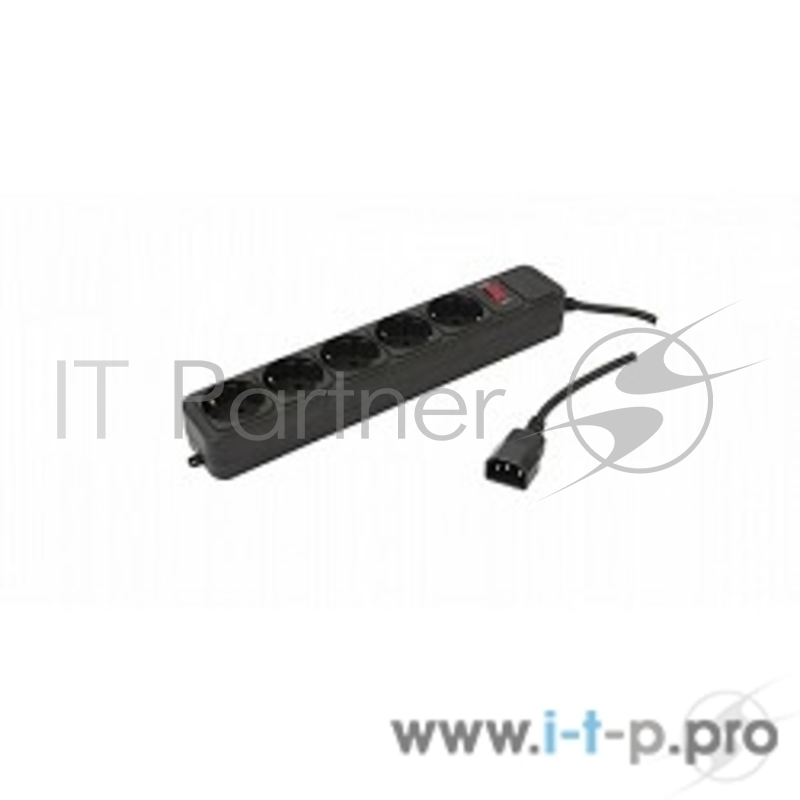 Сетевые фильтры PC PET Сетевой удлинитель AP01006-E-BK 1.8м (5 розеток, входн.вилка IEC 320,выход.роз.EURO/RUS), черный {619892}