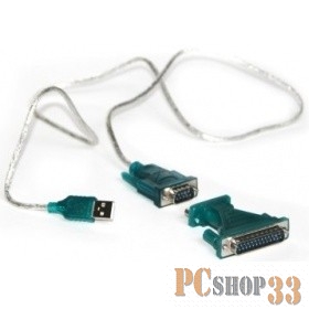 Переходник KS-is KS-040 Адаптер USB на порт COM (RS-232) + переходник DB25, Nikko