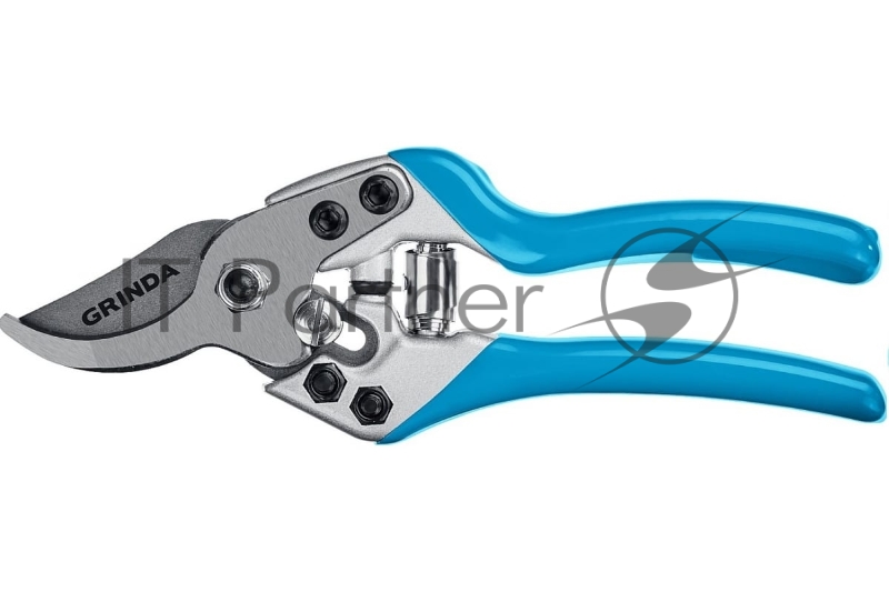 Секатор P-27 с эргономичными алюминиевыми рукоятками, плоскостной, 190 мм, GRINDA PROLine