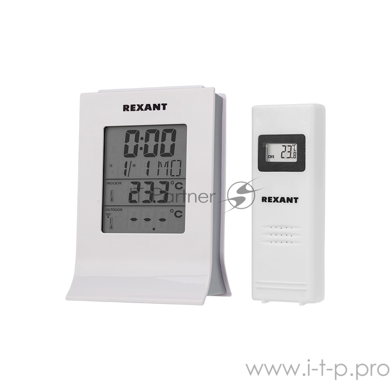 Метеостанция REXANT 70-0595 {с беспроводным выносным датчиком}