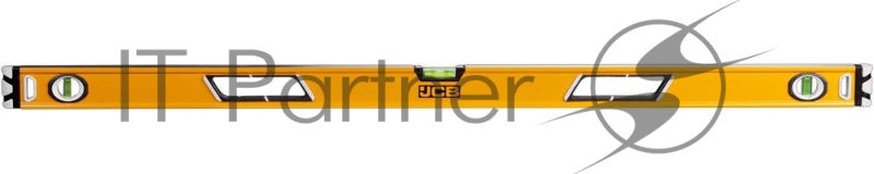 Уровень JCB коробчатый, магнитный, 2 фрезерованные базовые поверхности, 3 ампулы, крашенный, с ручками, 0,5мм/м, 120см