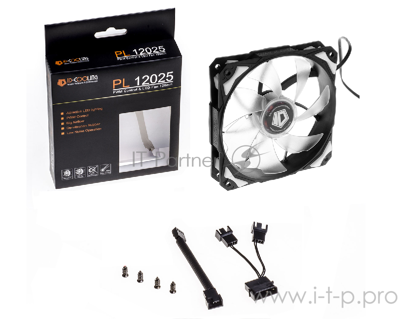 вентилятор Case Fan ID-Cooling PL-12025-W White LED/PWM