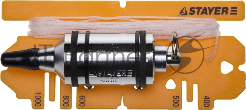 Отвес STAYER PROFI строительный со шнуром, с противоударными ободками, 400 г