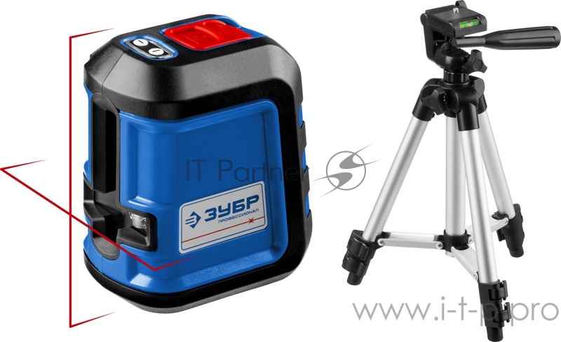 Нивелир лазерный ЗУБР КРЕСТ-15, суперкомпакт, 15м, точн. +/-0,3 мм/м, штатив, чехол