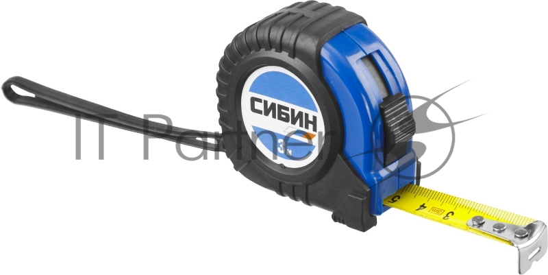 Рулетка СИБИН 3м / 16мм в ударостойком обрезиненном корпусе