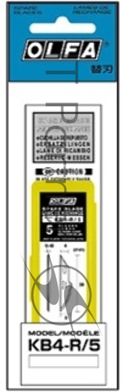 Лезвия OLFA OL-KB4-R/5 закругленные для ножа AK-4, 6(8)х38х0,45мм, 5шт