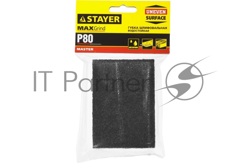 Губка шлифовальная STAYER MASTER четырехсторонняя, зерно - оксид алюминия, Р80 100 x 68 x 26 мм.