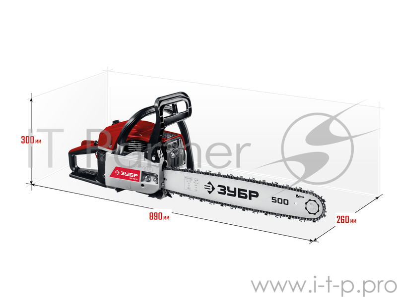 Бензопила ЗУБР ПБЦ-М62-50, 62 см3, шина 50 см