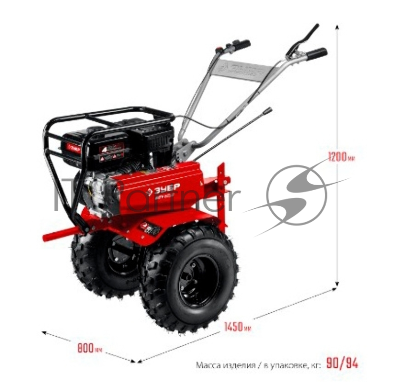 Мотоблок ЗУБР МТУ-350 бензиновый усиленный 212 см3