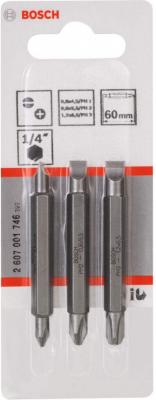 Биты Bosch 2607001746 3 БИТЫ ДВУСТОРОННИЕ 60ММ S - PH