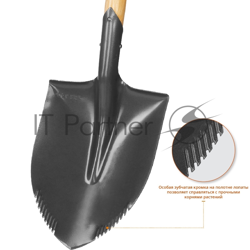Лопата БЕРКУТ автомобильная, деревянный черенок, металлическая рукоятка, ЗУБР Профессионал