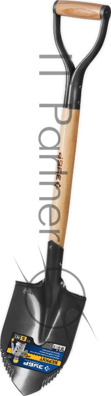 Лопата БЕРКУТ автомобильная, деревянный черенок, металлическая рукоятка, ЗУБР Профессионал