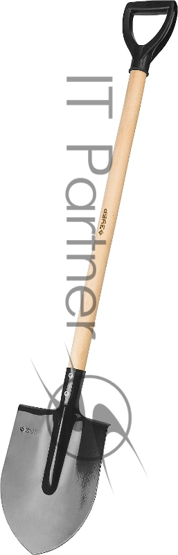 Лопата МАСТЕР штыковая, ЛКО, деревянный черенок, с рукояткой, ЗУБР