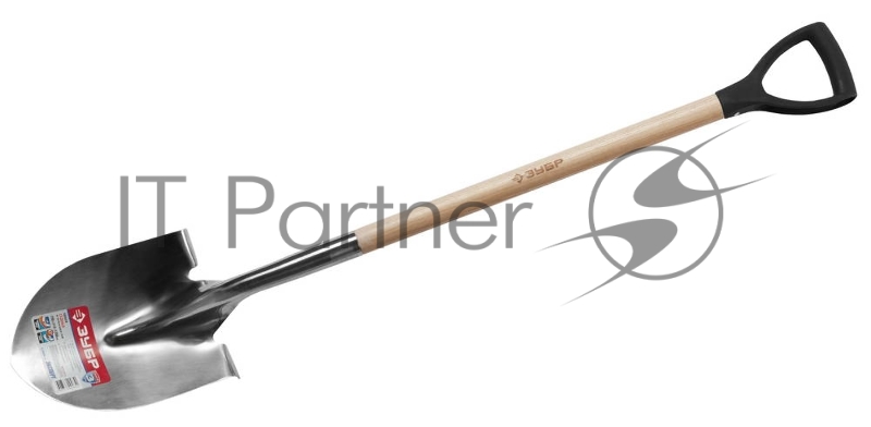 Лопата штыковая для земляных работ из нержавеющей стали, деревянный черенок, с рукояткой, ЗУБР Профессионал