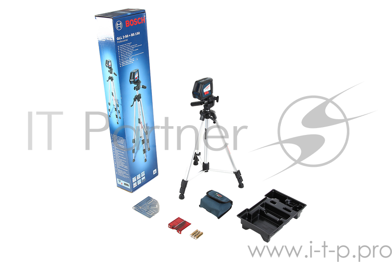 Лазерные дальномеры, уровни, детекторы Bosch GLL 2-50 нивелир лазерный линейный + штатив BS150 + вкладка под L-Boxx (линейн, 2плоск, 50м, точн.0,3мм/м, 0,45 кг, чехол) 601063105