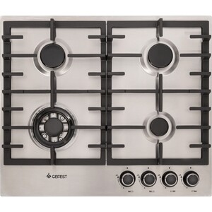 Газовая варочная панель Гефест 1214-01 К5 Новая серия назовых панелей 1214 , Ультратонкая и гладкая как стекло. Нержавеющая сталь , чугунные решётки , автоматический розжиг , газ-контроль , WOK конфорка