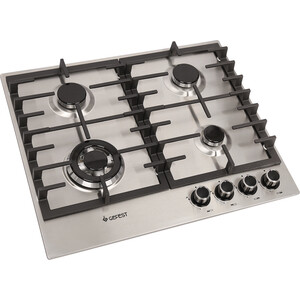 Газовая варочная панель Гефест 1214-01 К5 Новая серия назовых панелей 1214 , Ультратонкая и гладкая как стекло. Нержавеющая сталь , чугунные решётки , автоматический розжиг , газ-контроль , WOK конфорка