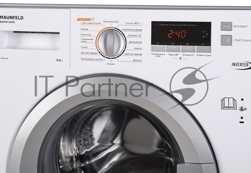 Встраиваемая стиральная машина с сушкой и инвертором MAUNFELD MBWM1486S