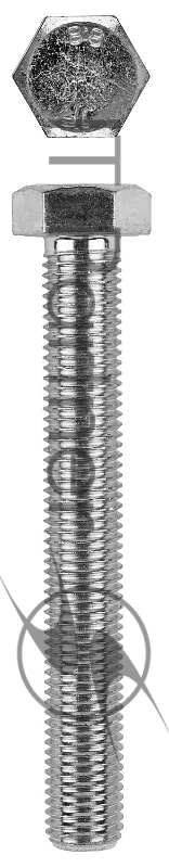 Болт с шестигранной головкой, DIN 933, M8 x 16мм, 200шт, кл. пр. 8.8, оцинкованный, KRAFTOOL