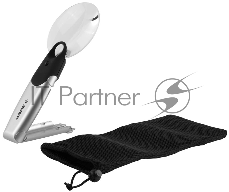 Лупа ЗУБР МАСТЕР конструкция-трансформер, светодиодная подсветка, 2-х/6-ти кратное увеличение, диаметр линзы 90мм