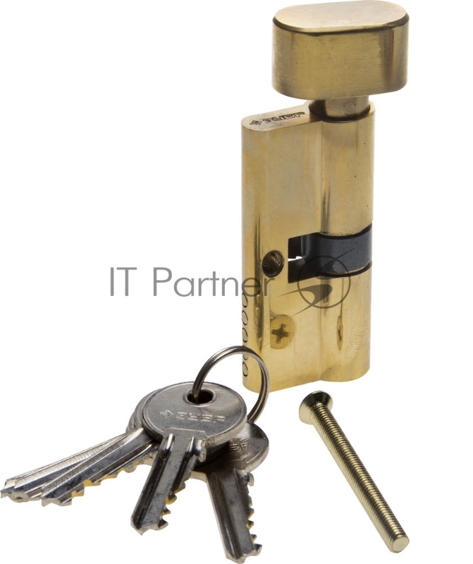Механизм ЗУБР МАСТЕР цилиндровый, тип ключ-защелка, цвет латунь, 5-PIN, 70мм