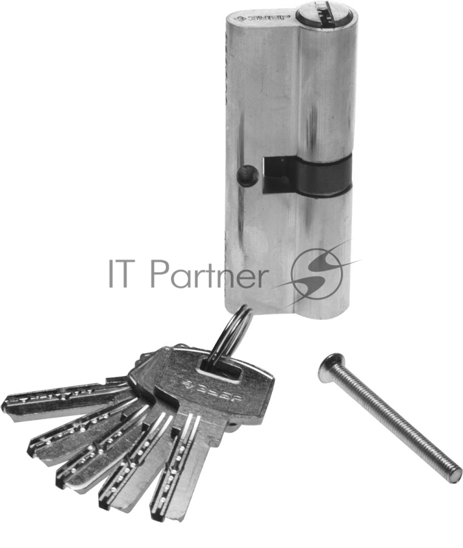 Механизм ЗУБР ЭКСПЕРТ цилиндровый, повышенной защищенности, тип ключ-ключ, цвет хром, 6-PIN, 90мм