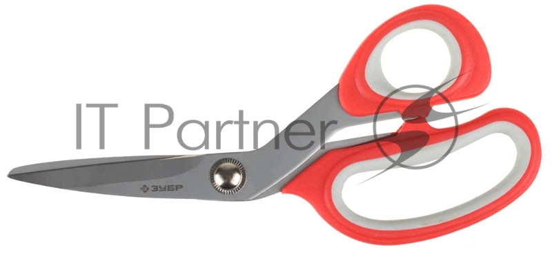 Ножницы ЗУБР МАСТЕР изогнутые хозяйственные, двухкомпонентные ручки, 190мм