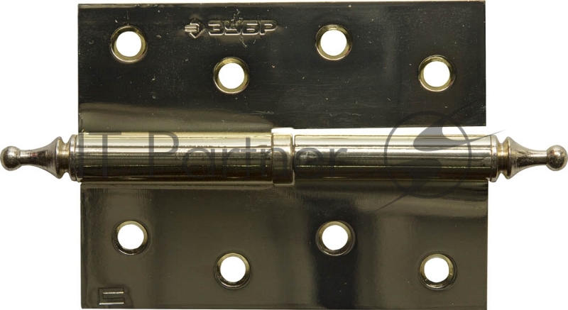 Петля дверная разъемная ЗУБР ЭКСПЕРТ, 1 подшипник, цвет латунь (PB), правая, с крепежом, 100х75х2,5мм, 2 шт