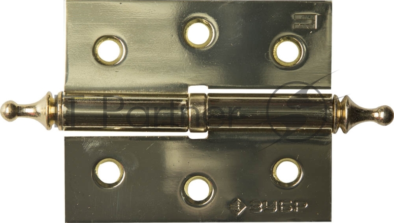 Петля дверная разъемная ЗУБР ЭКСПЕРТ, 1 подшипник, цвет латунь (PB), правая, с крепежом, 75х63х2,5мм, 2 шт