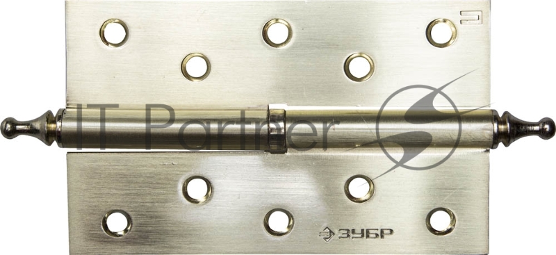 Петля дверная разъемная ЗУБР ЭКСПЕРТ, 1 подшипник, цвет мат. латунь (SB), правая, с крепежом, 125х75х2,5мм,2шт