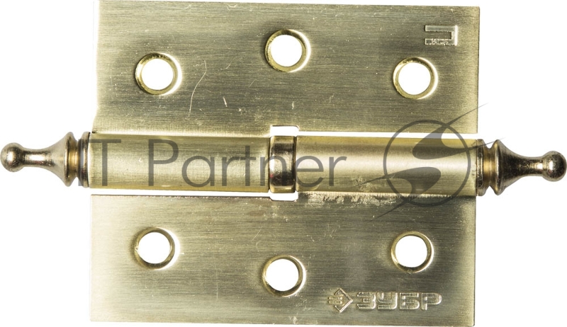 Петля дверная разъемная ЗУБР ЭКСПЕРТ, 1 подшипник, цвет мат. латунь (SB), правая, с крепежом, 75х63х2,5мм,2шт