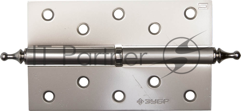 Петля дверная разъемная ЗУБР ЭКСПЕРТ, 1 подшипник, цвет мат. никель (PN), правая, с крепежом, 125х75х2,5мм,2шт