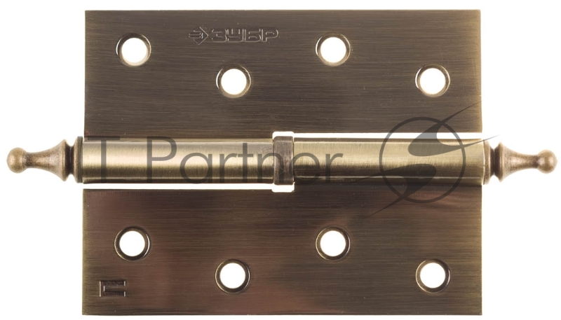 Петля дверная разъемная ЗУБР ЭКСПЕРТ, 1 подшипник, цвет ст. латунь (AB), правая, с крепежом, 100х75х2,5мм,2шт