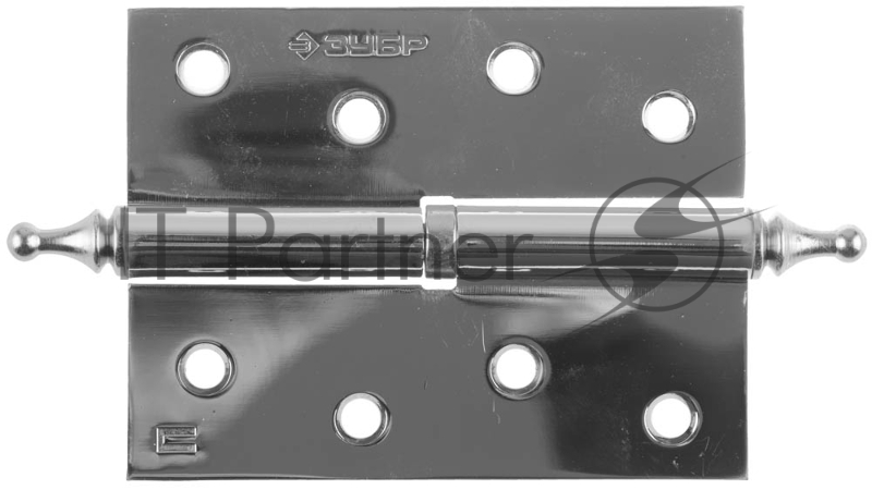 Петля дверная разъемная ЗУБР ЭКСПЕРТ, 1 подшипник, цвет хром (CP), правая, с крепежом, 100х75х2,5мм, 2 шт