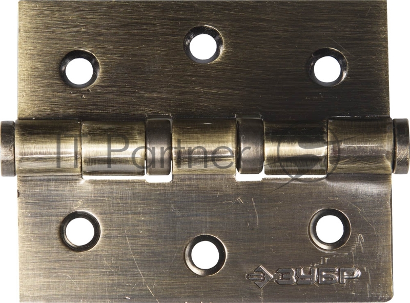 Петля универсальная ЗУБР ЭКСПЕРТ, 2 подшипника, цвет ст. латунь (AB), с крепежом, 75х63х2,5мм, 2 шт