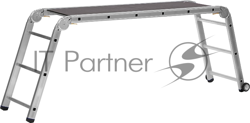 Профессиональные рабочие подмости СИБИН ПРП-36, 3 x 6 x 3 ступени, алюминиевые, складные с колесами и съемной площадкой