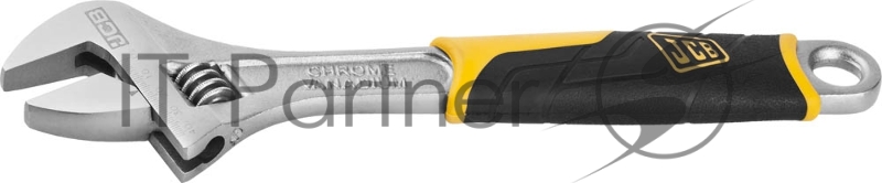 Ключ разводной JCB JPL023, хромированное покрытие, двухкомпонентная рукоятка, CrV cталь, 300мм