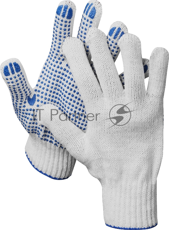 Перчатки рабочие DEXX, 10 пар в упаковке, х/б 7 класс, с ПВХ покрытием (точка)