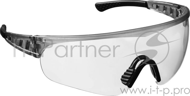 Прозрачные, очки защитные открытого типа, мягкие двухкомпонентные дужки. STAYER HERCULES