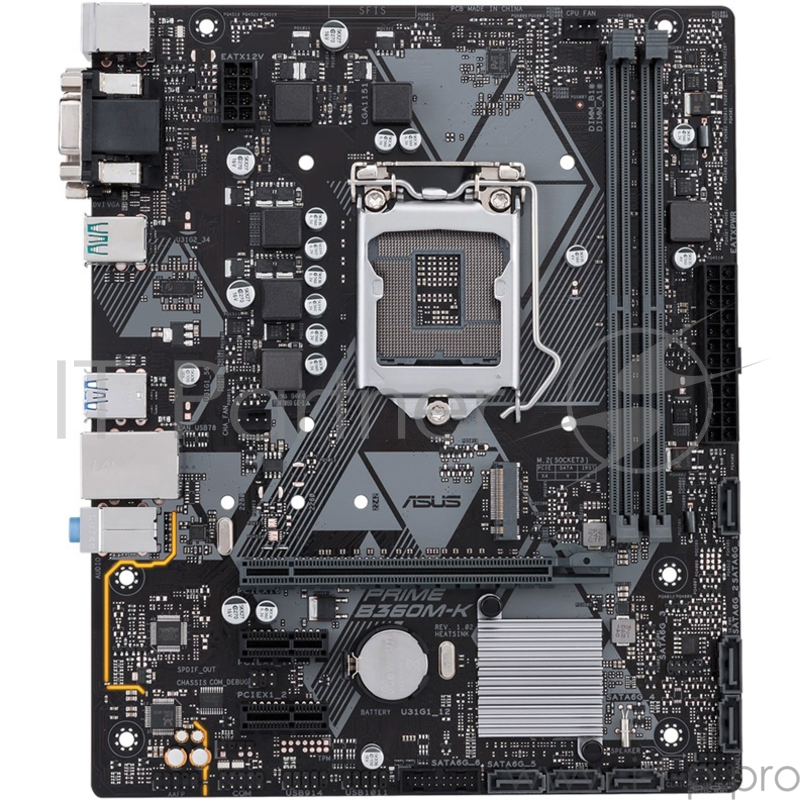 Мат. плата Socket1151 ASUS PRIME B360M-K (iB360, 2xDDR4, M.2, SATA III, PCI-E, D-Sub, DVI, 1Гбит LAN, USB3.1, mATX)