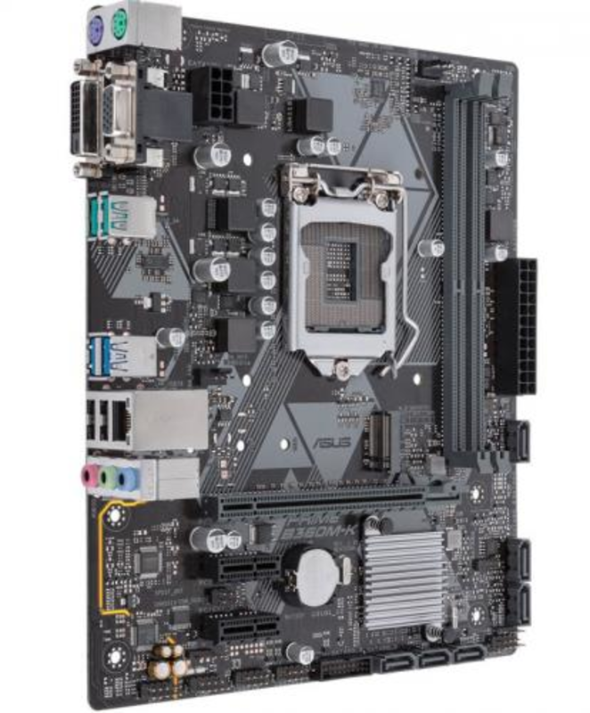 Мат. плата Socket1151 ASUS PRIME B360M-K (iB360, 2xDDR4, M.2, SATA III, PCI-E, D-Sub, DVI, 1Гбит LAN, USB3.1, mATX)