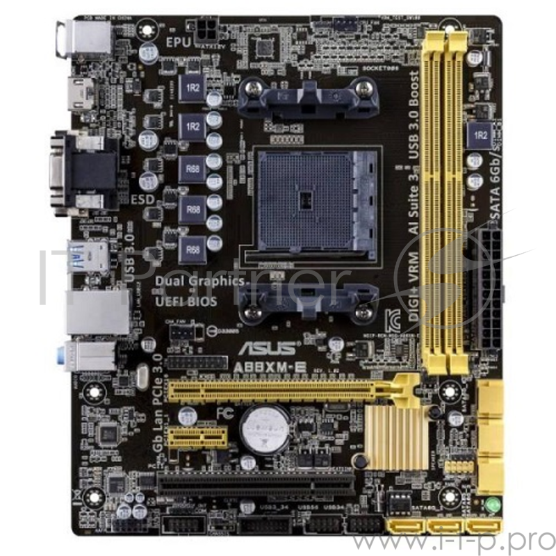 Материнская плата ASUS A88XM-E/USB 3.1 RTL {FM2+, AMD A88X, DDR3, GBL, SATAIII, PCI-E, DVI, D-Sub, HDMI, mATX}